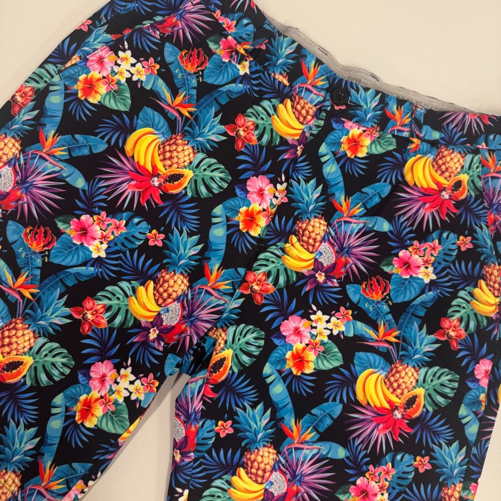 Hreski Tropical Fruit Shorts Mens 34 Multicolor‎ Excellent Golf Summer Pineapple